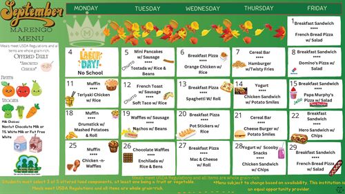 Marengo Ranch September Menu
